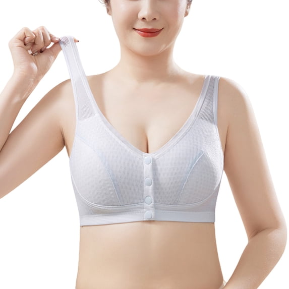 MEICHEN Thin Front Closure Bra for Older Wireless Anti Sagging Underwear Seamless Bralettes Summer Clothing Fall Fashion Essentials
