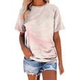 thumbnail image 1 of MEICHEN Tops for Women Plus Size Short Sleeve Crew Neck Swing Flare Loose T Shirt Blouses Summer Clothing, 1 of 4