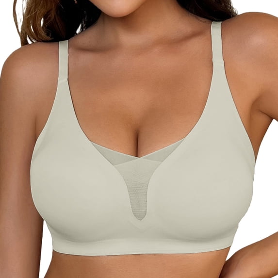 MEICHEN Trendy Solid Seamless Underwear Jelly Bras for Women Casual Push Up Full Coverage Bralettes Summer Fall Essentials Fashion Clothing