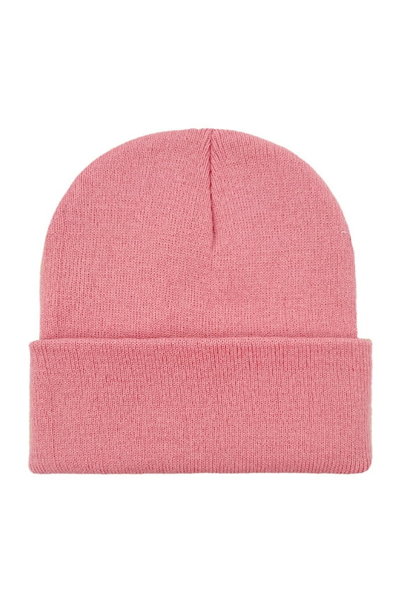 Trendy Unisex Beanie Unisex Beanie Winter Knitted Cuffed Soft Warm Hat for Men/Women Ski Watch Cap Winter Accessories Pink
