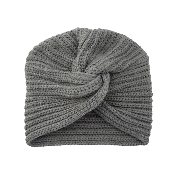 MEICHEN Turban for Pretty Women Fashion Womens Winter Hats Beanie Hat for Women Knit Hat Wool Hat Warm Turban Hat Thick Chemo Caps for Cancer Patient Winter Accessories Gray