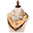 thumbnail image 1 of MEICHEN Turban for Pretty Women Fashion Women Headband Scarves Silk Feeling Flower Printed Square Scarf Bandanas Winter Accessories Yellow, 1 of 3