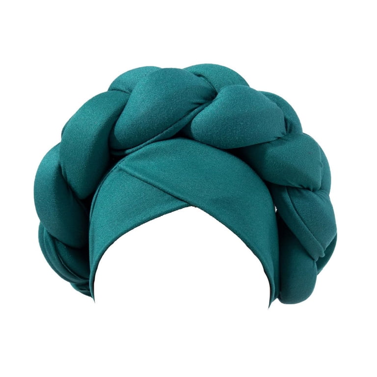 MEICHEN Turbans for Women Silky Braided Headband Hat Solid  display picture 1