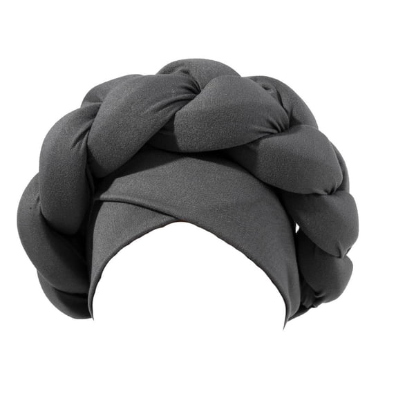MEICHEN Turbans for Women Silky Braided Headband Hat Solid Comfortable African Headwraps for Black Women Women's Headbands Grey