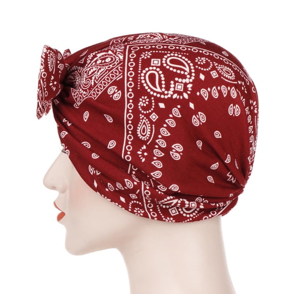 MEICHEN Turbans for Women Women Bowknot Muslim Ruffle Cancer Chemo Hat Beanie Beading Turban Head Wrap Cap All Seasons Fashion Must Have