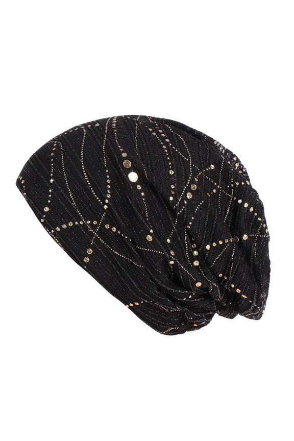 Turbans for Women Women Solid Bead Muslim Hat Stretch Retro Turban Hat Head Wrap Cap All Seasons Fashion Must Have