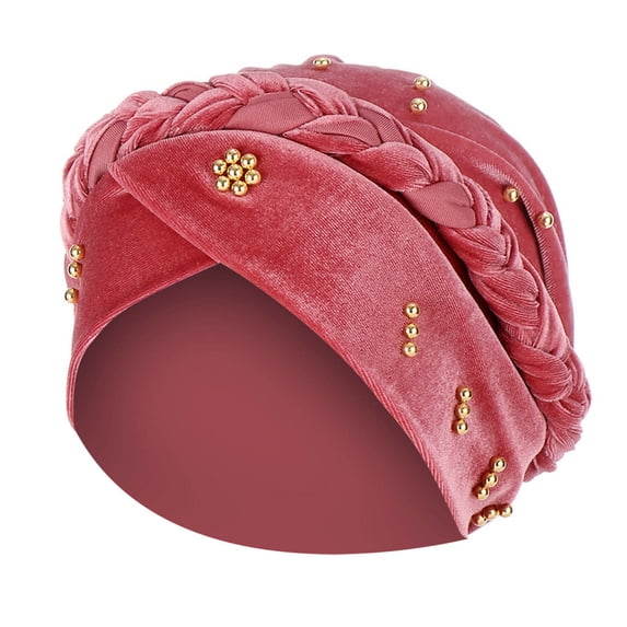 MEICHEN Turbans for Women Women Solid Beading India Hat Muslim Ruffle Cancer Chemo Hat Beanie Wrap Cap All Seasons Fashion Must Have