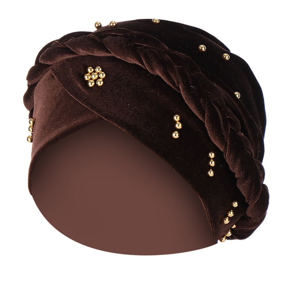 MEICHEN Turbans for Women Women Solid Beading India Hat Muslim Ruffle Cancer Chemo Hat Beanie Wrap Cap All Seasons Fashion Must Have