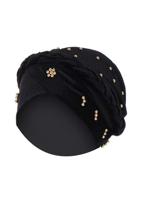 Turbans for Women Women Solid Beading India Hat Muslim Ruffle Cancer Chemo Hat Beanie Wrap Cap All Seasons Fashion Must Have