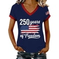 thumbnail image 1 of MEICHEN Usa 250th Anniversary Graphic Tee for Women Print V Neck T Shirt Casual Soft Short Sleeve Patriotic Top, 1 of 6