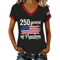 thumbnail image 1 of MEICHEN Usa 250th Anniversary Graphic Tee for Women Print V Neck T Shirt Casual Soft Short Sleeve Patriotic Top, 1 of 6