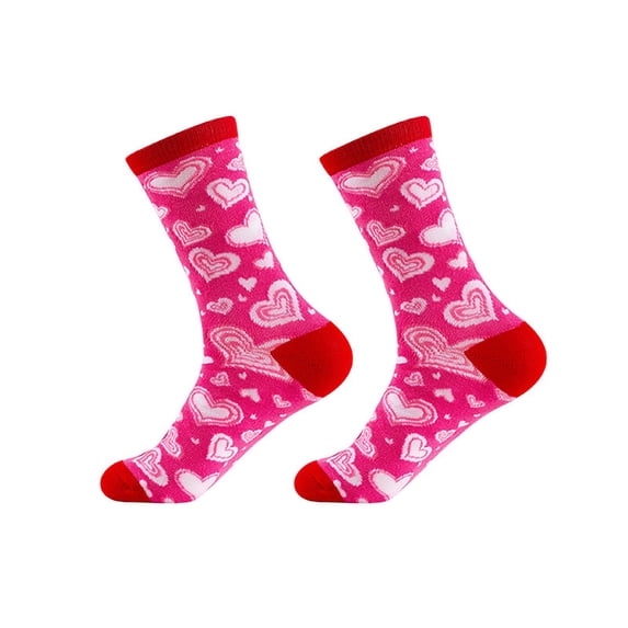 MEICHEN Valentines Day Lips Printed Cotton Crew Socks for Women Hers Funny Novelty Gifts