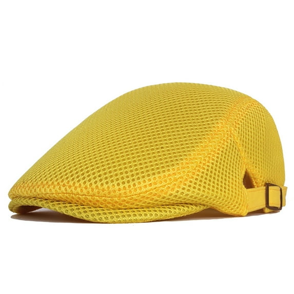 MEICHEN Visor Hat for Women and Men Breathable Summer Newsboy Beret Hat Cabbie Flat Cap Plain Sun Hat Yellow