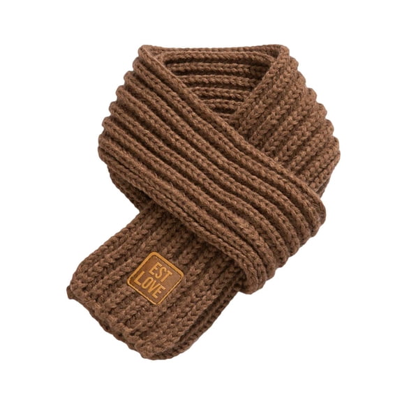 MEICHEN Warm Set for Delicate Girls and Boys Fashion Winter Coldproof Solid Color Knitted Scarves Wrap Plain Comfortable Neck Warmer Winter Accessories Brown