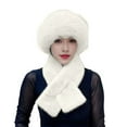 thumbnail image 1 of MEICHEN Warm Set for Women, 2 Pcs Winter Hat Scarf Set Fuzzy Thickened Windproof Warm Neck Wrap Solid Color Dome Fisherman Hat, Fall Winter Fashion Accessories, 1 of 4