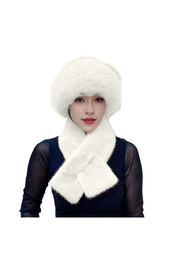Warm Set for Women, 2 Pcs Winter Hat Scarf Set Fuzzy Thickened Windproof Warm Neck Wrap Solid Color Dome Fisherman Hat, Fall Winter Fashion Accessories