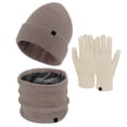 thumbnail image 1 of MEICHEN Warm Set for Women Women Winter Warm Cute Wool Hat Scarf Gloves Slouchy Three Pieces Snow Knit Cap Mittens Scarves Sets Winter Fashion Must Have, 1 of 4