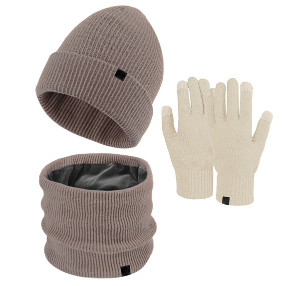 MEICHEN Warm Set for Women Women Winter Warm Cute Wool Hat Scarf Gloves Slouchy Three Pieces Snow Knit Cap Mittens Scarves Sets Winter Fashion Must Have