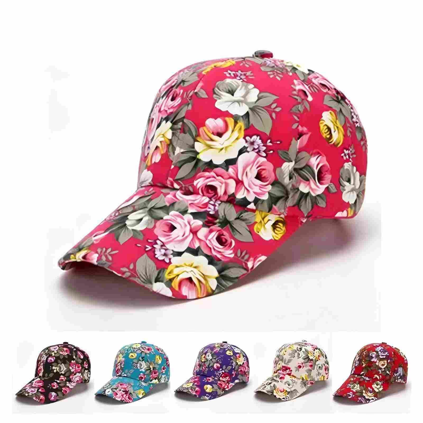MEICHEN White Women's Baseball Caps, Peony Color Baseball Cap Casual ...