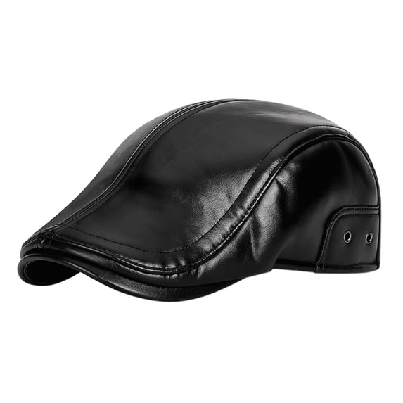MEICHEN Winter Coldproof Leather Visor Hat for Men Thickened Windproof Outdoor Baseball Cap for Middle And Elderly