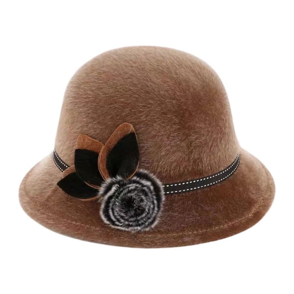 MEICHEN Winter Fuzzy Cloche Hat for Women Elegant Fashion Short Brim Bucket Hat Womens 1920s Accessories for Daily Church Party