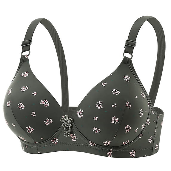 MEICHEN Wireless Everyday Bra for Women Print Comfort No Underwire Adjustable Strap Full Coverage Tshirt Bras