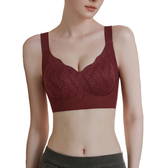 MEICHEN Wireless Full Coverage Bra for Women Fashion Soft Solid Padded U Back Bralettes Cotton No Show Underwear