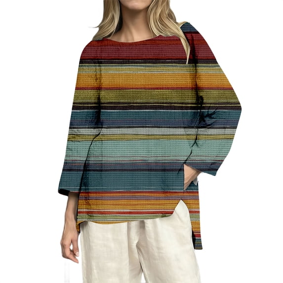 MEICHEN Women Long Sleeve Crew Neck Tee Tops Trendy Casual Blouses Spring Clothes Pullover Shirts