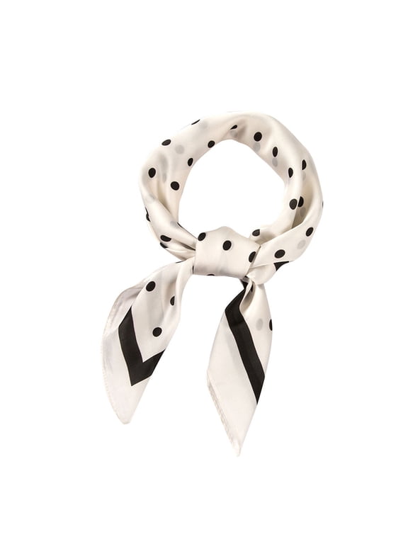 Women Polka Dot Square Scarf Ribbon Scarves Kerchief Neck Scarf 70x70cm Summer Fall Fashion Essentials Accessories