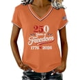thumbnail image 1 of MEICHEN Women's 250Th Anniversary Print V Neck T Shirt 250Th Anniversary Tshirt Patriotic Tee Summer Essentials Tops for Women, 1 of 4