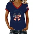 thumbnail image 1 of MEICHEN Women's 250th Anniversary V Neck Graphic Tee Casual Soft Print T Shirt Blouse Short Sleeve Summer Top, 1 of 6