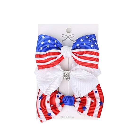 MEICHEN Women's 3 Pcs Hair Bows Independence Day 250th Anniversary Patriotic Bowknot Headband for Girls 4th of July American Flag Hair Accessories