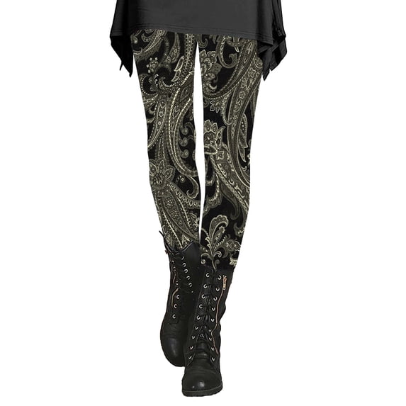 MEICHEN Women's Autumn and Winter Leggings Vintage Printed Soft Stretchy Trousers Summer Yoga Pants for Women