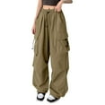 thumbnail image 1 of MEICHEN Women's Baggy Wide Leg Trousers Streetwear Leisure Cargo Pants Elastic Jogging Bottoms Oversized Vintage 90s Sweatpants, 1 of 6