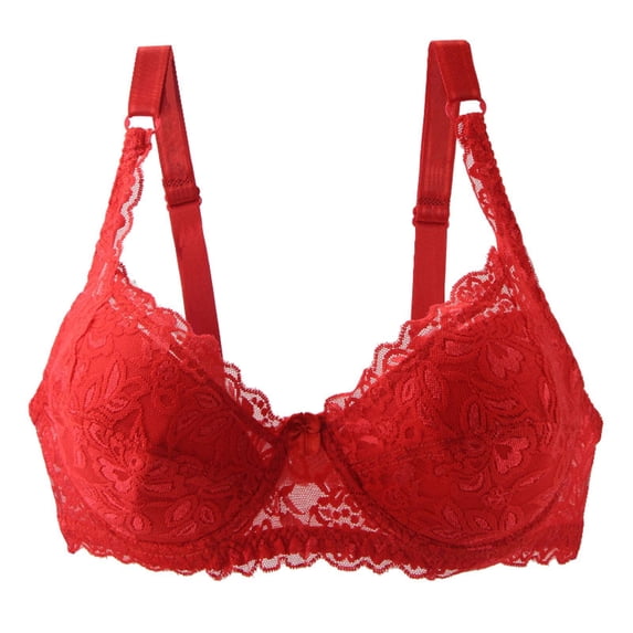 MEICHEN Women's Casual Fashion Large Size Bra Thin Sponge Underwear Sexy Lace Bra Trendy Summer Fall Essentials Clothing