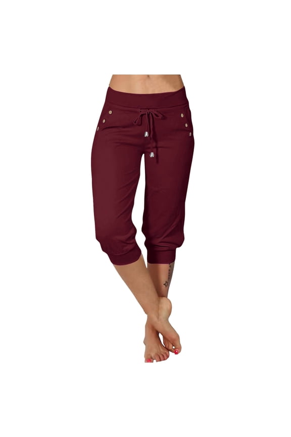 Women's Casual Tight Fitting High Waisted Pocket Sport Pants and Summer Casual Pants for Women