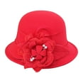 thumbnail image 1 of MEICHEN Women's Cloche Hat Fall Floral Round Top Fedora Hat Casual Fishing Basin Cap Graceful Winter Small Bowler Hat, 1 of 3