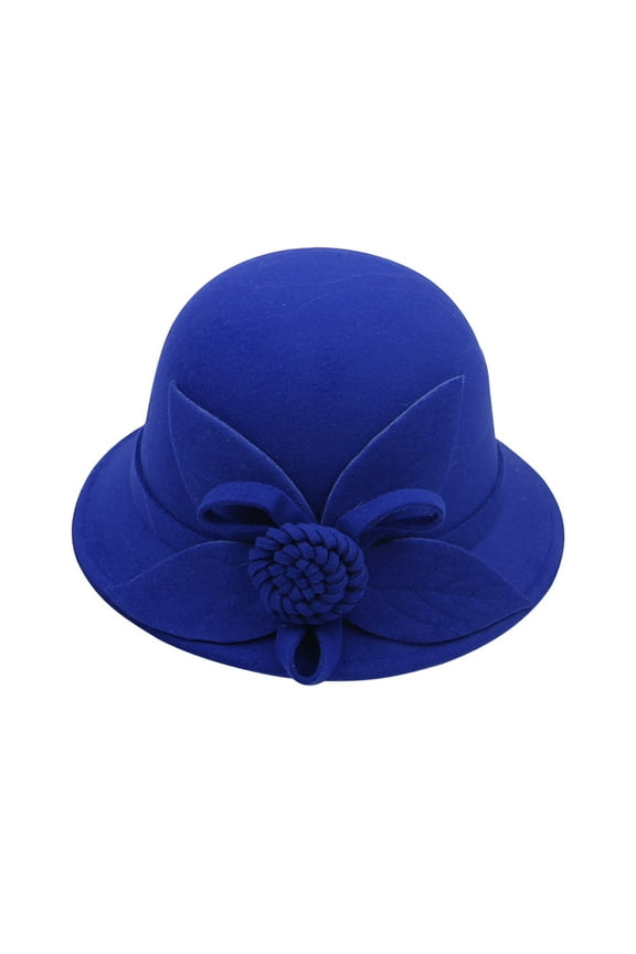 Women's Cloche Hat Fall Floral Round Top Fedora Hat Casual Fishing Basin Cap Graceful Winter Small Bowler Hat