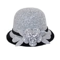 thumbnail image 1 of MEICHEN Women's Cloche Hat Fall Floral Round Top Fedora Hat Casual Fishing Basin Cap Graceful Winter Small Bowler Hat, 1 of 3