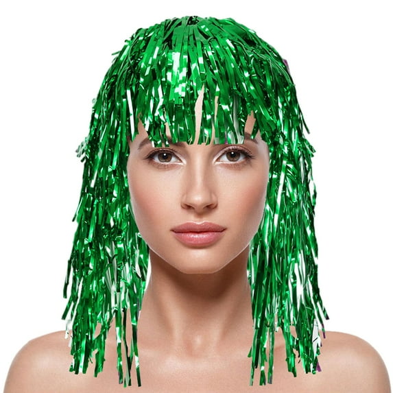 MEICHEN Women's Colorful Tassel Wig Shiny Festival Headpiece for Cheerleaders Sports Fans and Party