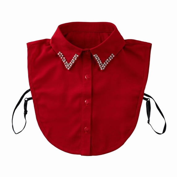 MEICHEN Women's Detachable False Collar with V Front Decoration Adjustable Tie Back Mock Neck Accessory for Blouses and Sweaters