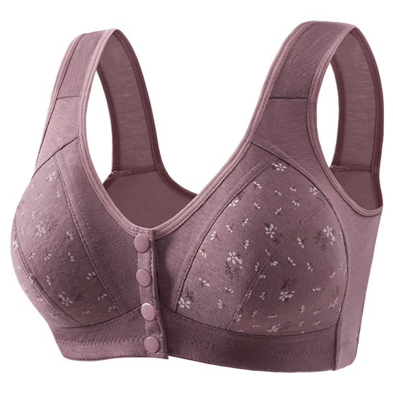 MEICHEN Women's Fashion Front Closure Anti Sagging Daisy Bras Cotton Wireless Underwear Womens No SHow Bralettes