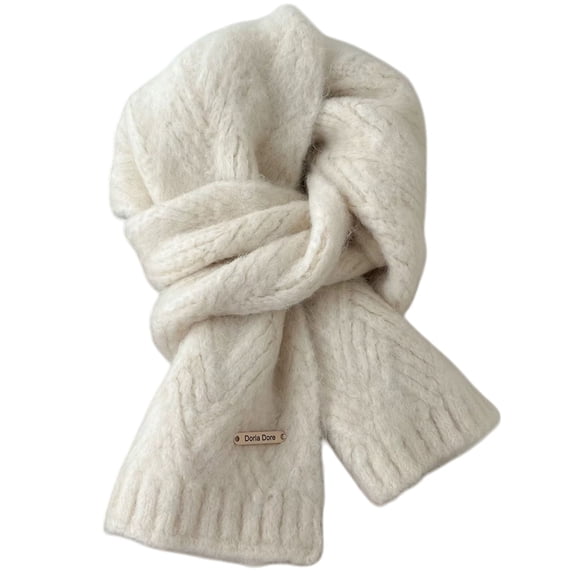 MEICHEN Women's Fashion Solid Color Wool Scarf Winter Casual Plush Knitted Scarf Neck Warmer
