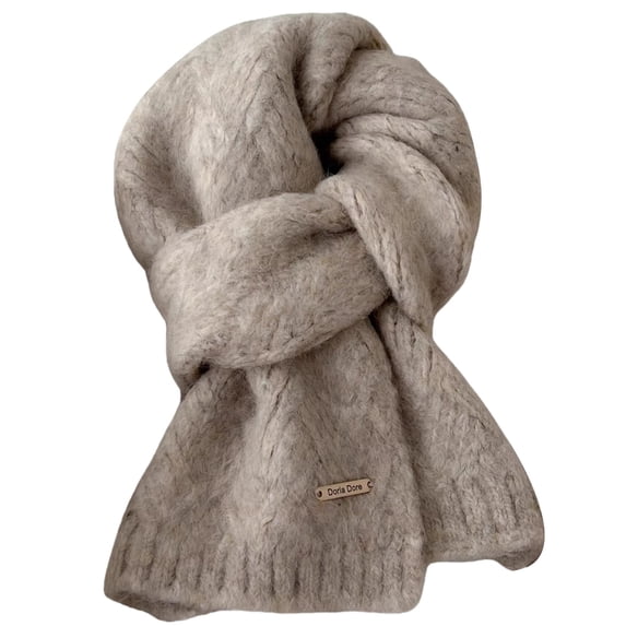 MEICHEN Women's Fashion Solid Color Wool Scarf Winter Casual Plush Knitted Scarf Neck Warmer