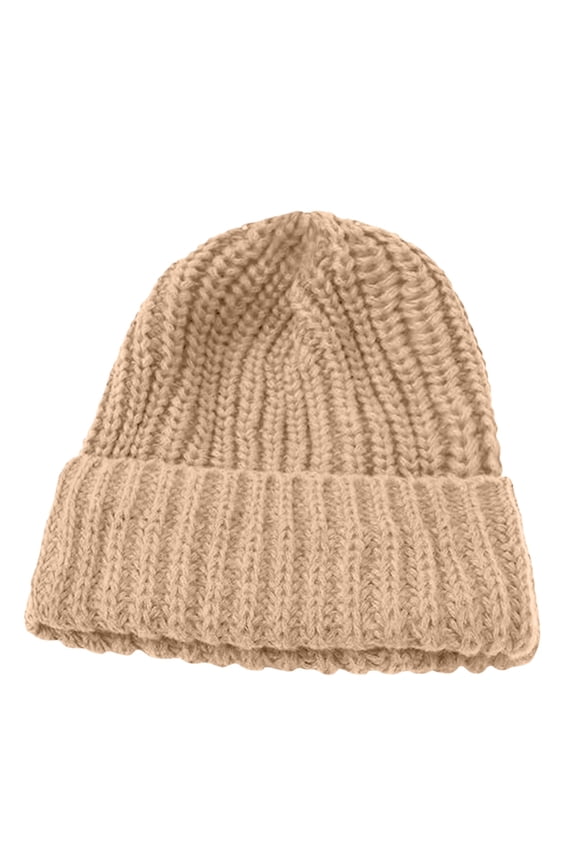 Women's Fashion Warm Pile Cap Solid Color Knitted Wool Hat Ear Protection Coldproof Cap