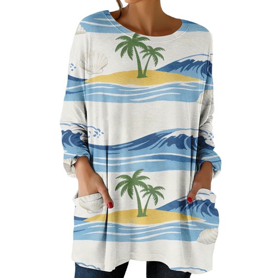 MEICHEN Women's Fashionable Casual Comfort Printed Sleeve Top Loose Summer T Shirts for Women