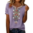 thumbnail image 1 of MEICHEN Women's Fashionable Casual Embroidered Tops Short Sleeve T Shirts Summer Trendy Clothing for Women, 1 of 9