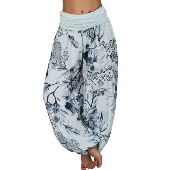 MEICHEN Women's Hippie High Waist Loose Casual Wide Leg Plus Size Women's Trousers Harem Pants Summer Casual Pants for Women