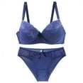 thumbnail image 1 of MEICHEN Women's Lace Push Up Bralettes and Briefs Underwear Set Sexy Wireless Seamless Bras Bikini Panties Set, 1 of 4