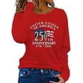 thumbnail image 1 of MEICHEN Women's Long Sleeved T Shirt American Flag 250th Anniversary 1776-2026 Sports Shirt Printed Round Neck Daily Outdoor Casual Top, 1 of 4